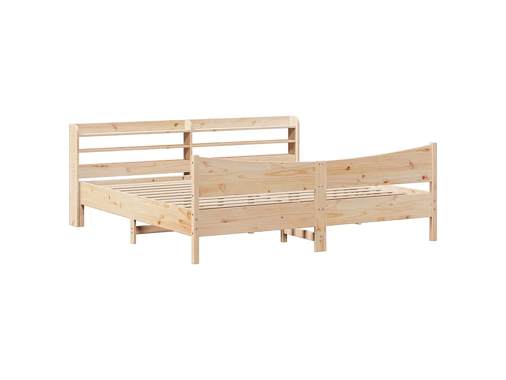 Bedframe met hoofdbord massief grenenhout 180x200 cm