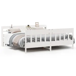 Bedframe zonder matras massief grenenhout wit 180×200 cm Bedframe zonder matras massief grenenhout wit 180×200 cm
