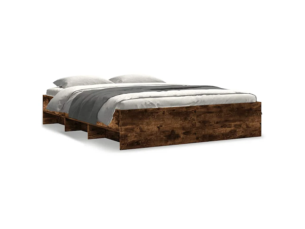 Bedframe zonder matras hout gerookt eikenkleurig 150x200 cm