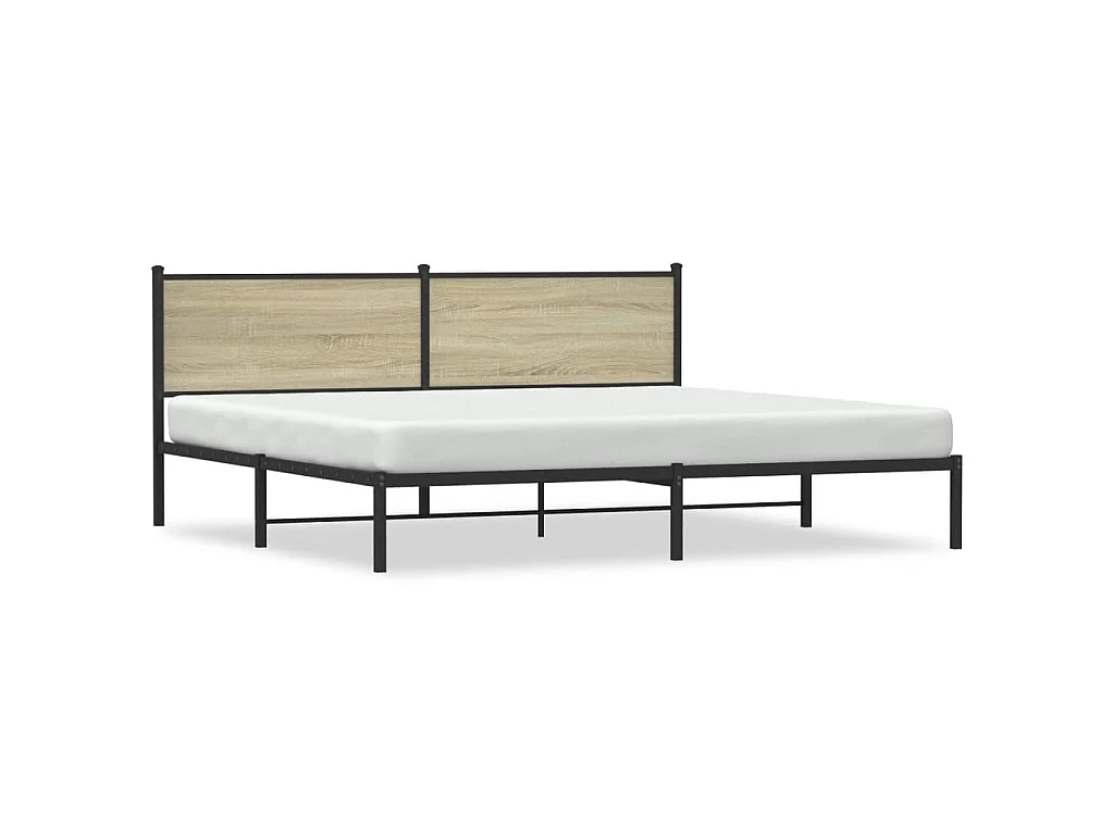 Bedframe zonder matras metaal sonoma eikenkleur 200x200 cm