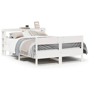 Bedframe zonder matras massief grenenhout wit 120×190 cm Bedframe zonder matras massief grenenhout wit 120×190 cm