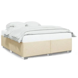 Bedframe zonder matras stof crèmekleurig 180×200 cm Bedframe zonder matras stof crèmekleurig 180×200 cm