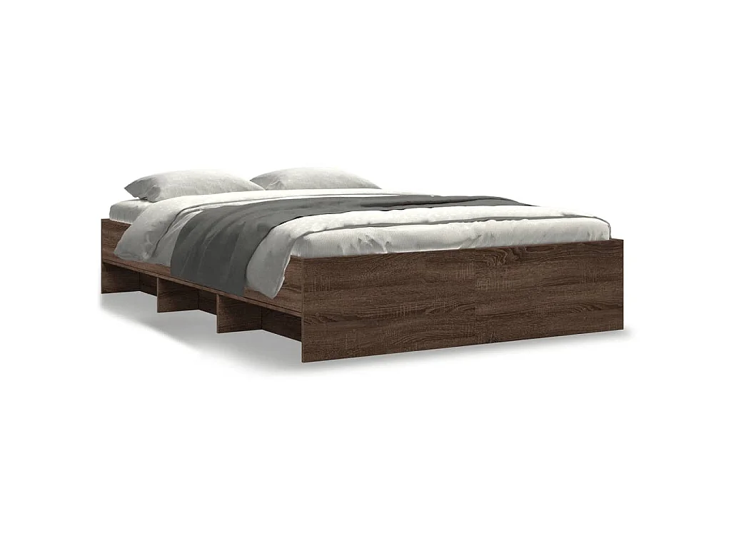 Bedframe zonder matras bewerkt hout bruin eikenkleur 140x200 cm