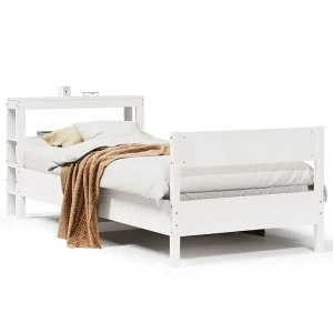 Bedframe zonder matras massief grenenhout wit 75×190 cm Bedframe zonder matras massief grenenhout wit 75×190 cm
