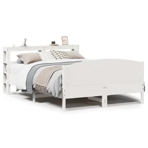 Bedframe zonder matras massief grenenhout wit 140×200 cm Bedframe zonder matras massief grenenhout wit 140×200 cm