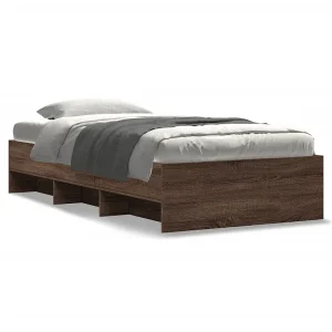 Bedframe zonder matras bewerkt hout bruin eikenkleur 90×190 cm