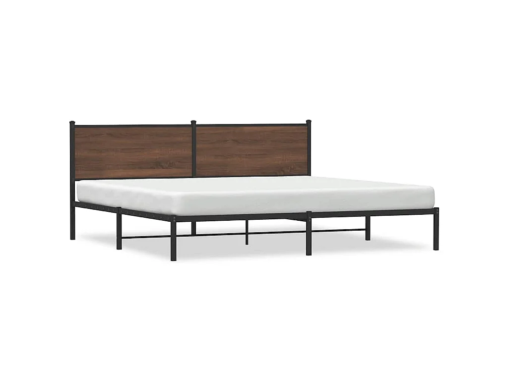 Bedframe zonder matras metaal bruin eikenkleur 193x203 cm