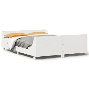 Bedframe zonder matras massief grenenhout wit 120×200 cm Bedframe zonder matras massief grenenhout wit 120×200 cm