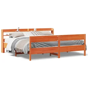 Bedframe zonder matras massief grenenhout wasbruin 180×200 cm Bedframe zonder matras massief grenenhout wasbruin 180×200 cm