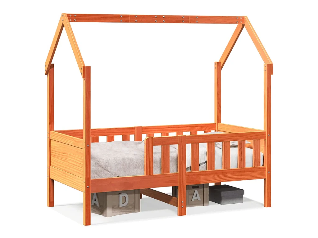 Bedhuis wasbruin massief grenenhout 80x160 cm