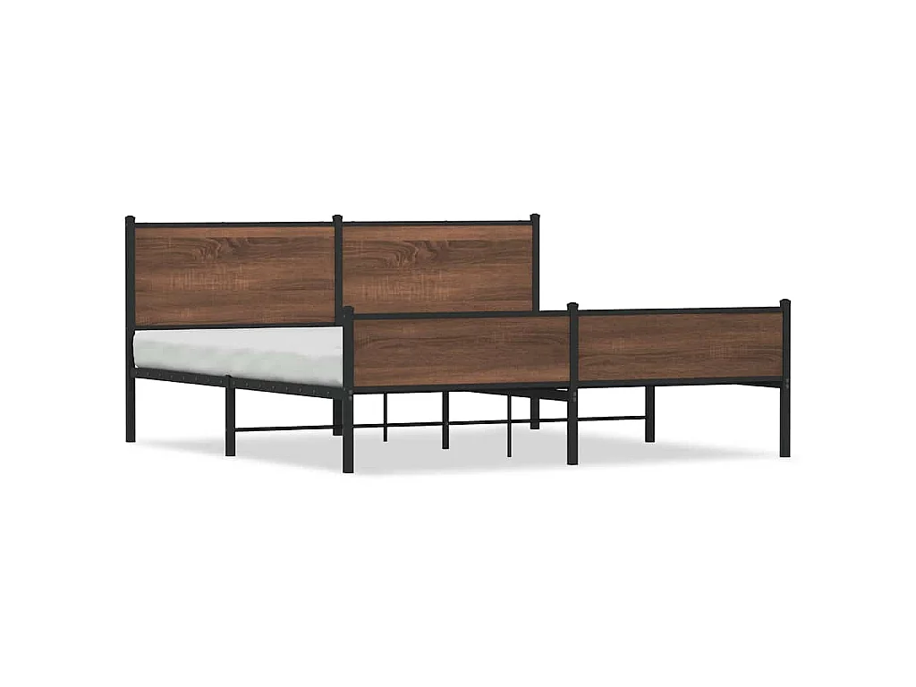 Bedframe zonder matras metaal bruin eikenkleurig 160x200 cm