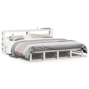 Bedframe zonder matras massief grenenhout wit 200×200 cm Bedframe zonder matras massief grenenhout wit 200×200 cm