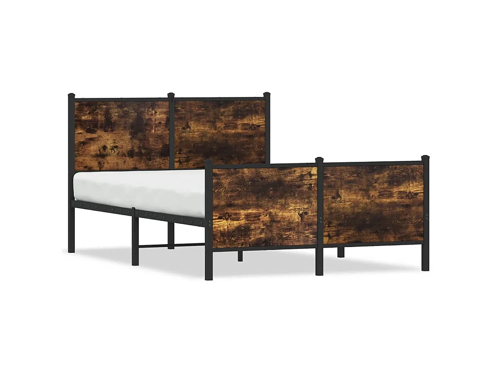 Bedframe zonder matras metaal gerookt eikenkleurig 120x200 cm