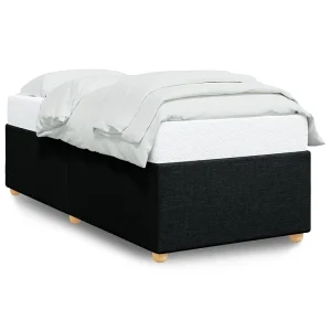 Bedframe zonder matras 80×200 cm stof zwart Bedframe zonder matras 80×200 cm stof zwart