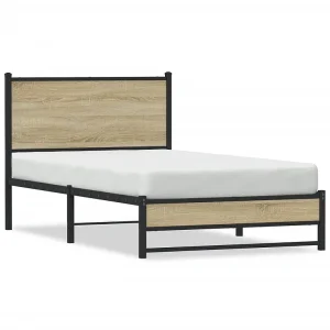 Bedframe zonder matras metaal sonoma eikenkleurig 107×203 cm Bedframe zonder matras metaal sonoma eikenkleurig 107×203 cm