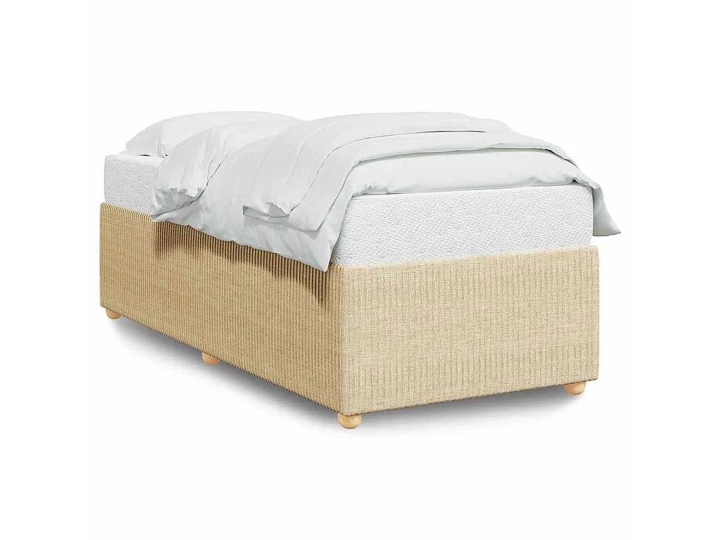 Bedframe zonder matras 100x200 cm stof crèmekleurig