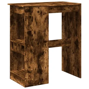 Bartafel met rekken 90×47,5×103,5 cm bewerkt hout gerookt eiken Bartafel met rekken 90×47,5×103,5 cm bewerkt hout gerookt eiken