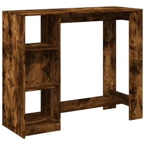 Bartafel met schap 124x46x103,5 cm bewerkt hout gerookt eiken Bartafel met schap 124x46x103,5 cm bewerkt hout gerookt eiken