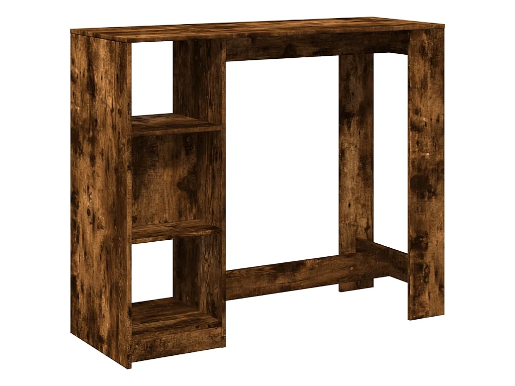 Bartafel met schap 124x46x103,5 cm bewerkt hout gerookt eiken