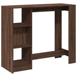 Bartafel met schap 124x46x103,5 cm bewerkt hout bruin eiken Bartafel met schap 124x46x103,5 cm bewerkt hout bruin eiken