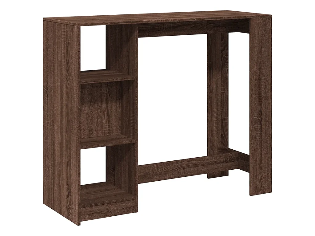 Bartafel met schap 124x46x103,5 cm bewerkt hout bruin eiken