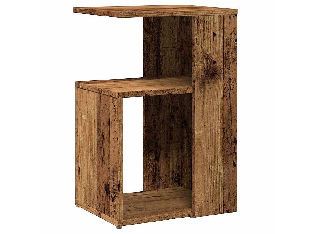 Bijzettafel 36x30x56 cm bewerkt hout oud houtkleurig