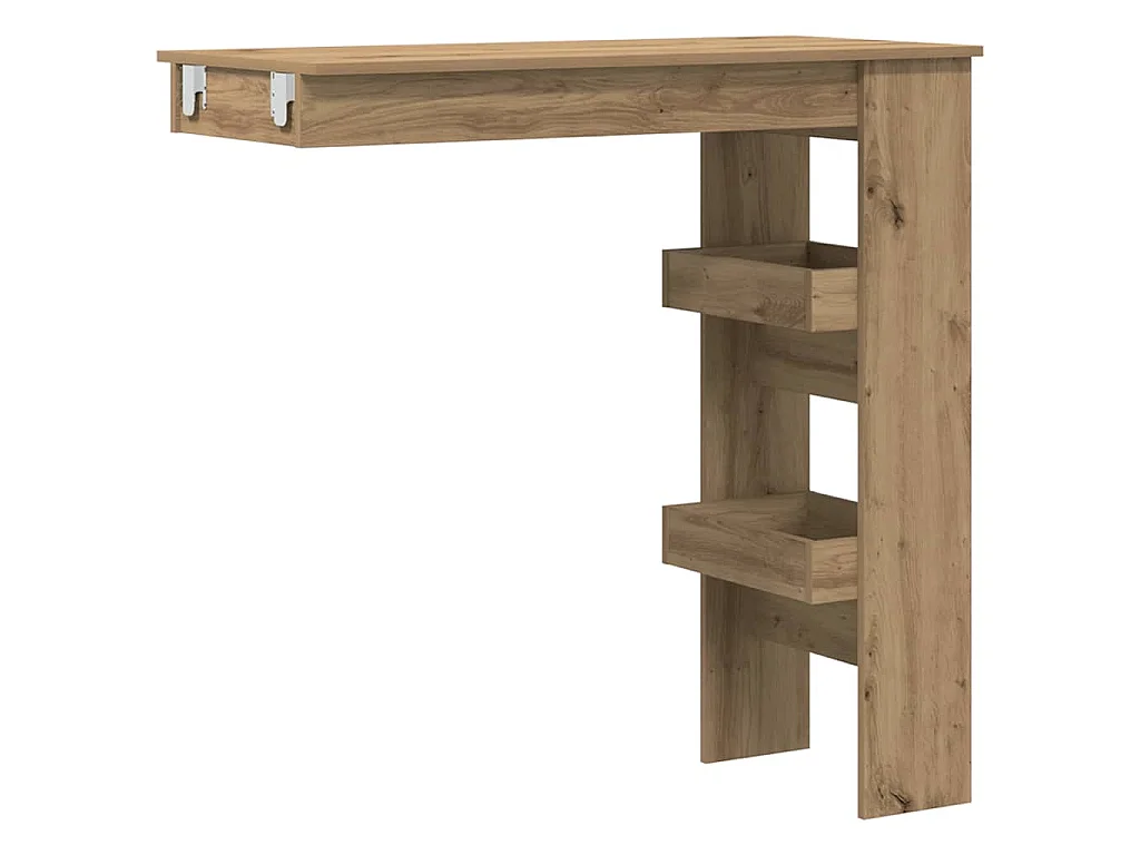 Bartafel wandgemonteerd 102x45x103,5 cm bewerkt hout artisanaal