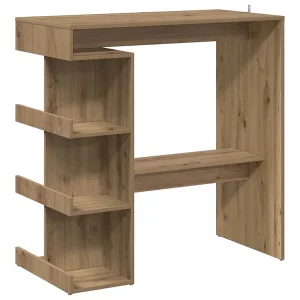 Bartafel met opbergrek 100x48x101,5 cm artisanaal eikenkleurig