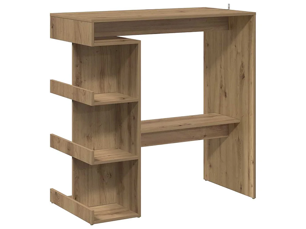 Bartafel met opbergrek 100x48x101,5 cm artisanaal eikenkleurig