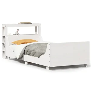 Bedframe zonder matras massief grenenhout wit 75×190 cm Bedframe zonder matras massief grenenhout wit 75×190 cm