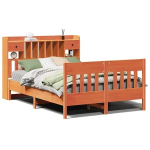 Bedframe zonder matras massief grenenhout wasbruin 150×200 cm Bedframe zonder matras massief grenenhout wasbruin 150×200 cm
