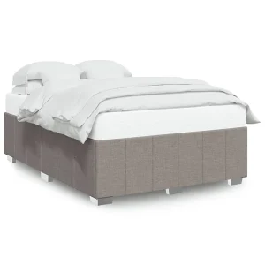 Bedframe zonder matras stof taupe 140×200 cm Bedframe zonder matras stof taupe 140×200 cm