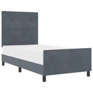 Bedframe met hoofdeinde Donkergrijs 80 x 200 cm Fluweel