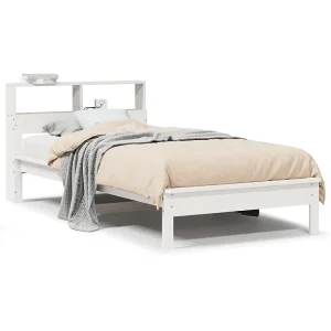 Bed met boekenkast zonder matras grenenhout wit 100×200 cm Bed met boekenkast zonder matras grenenhout wit 100×200 cm