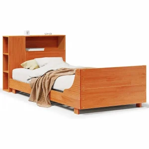 Bedframe zonder matras massief grenenhout wasbruin 100×200 cm Bedframe zonder matras massief grenenhout wasbruin 100×200 cm
