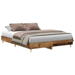 Bedframe zonder matras 140×200 cm spaanplaat bewerkt hout Bedframe zonder matras 140×200 cm spaanplaat bewerkt hout