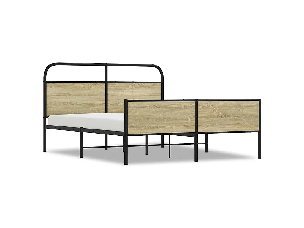 Bedframe zonder matras metaal sonoma eikenkleurig 160x200 cm