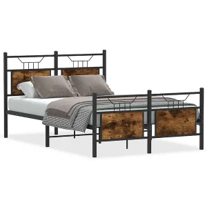 Bedframe zonder matras hout gerookt eikenkleurig 120×200 cm