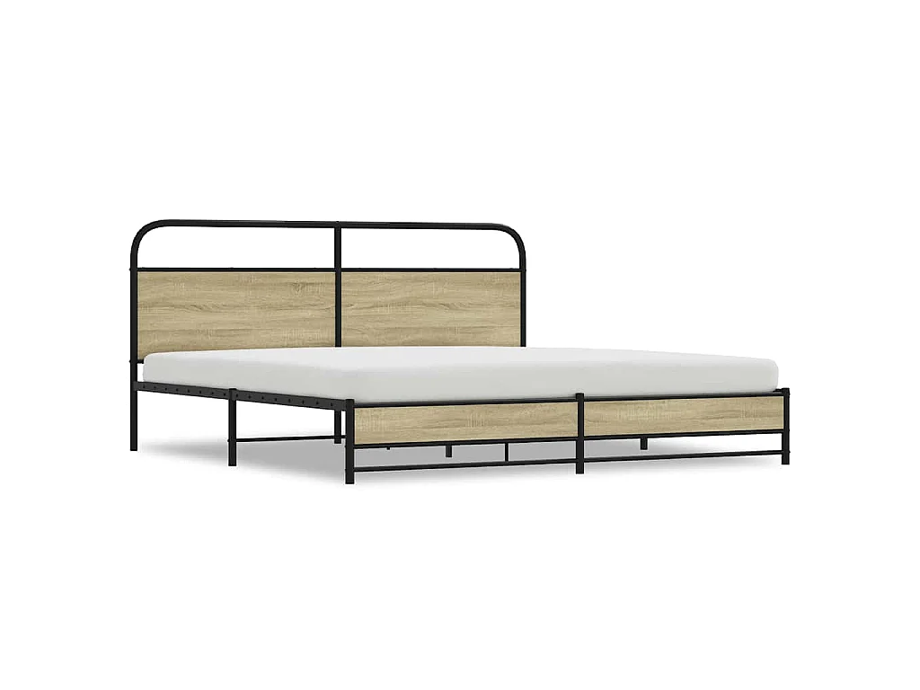 Bedframe zonder matras metaal sonoma eikenkleurig 180x200 cm