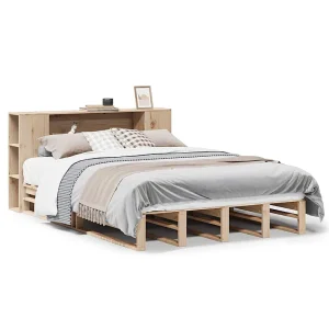 Bed met boekenkast zonder matras massief hout 135×190 cm Bed met boekenkast zonder matras massief hout 135×190 cm