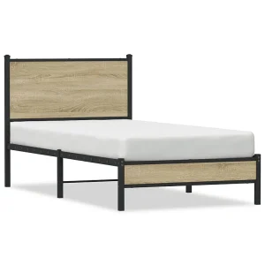 Bedframe zonder matras metaal sonoma eikenkleurig 90×200 cm Bedframe zonder matras metaal sonoma eikenkleurig 90×200 cm