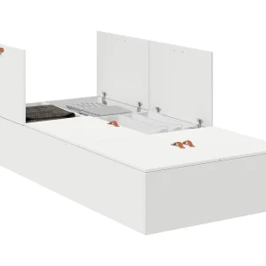 Bedframe met opslag Wit 200 x 90 x 31.5 cm Bewerkt hout Bedframe met opslag Wit 200 x 90 x 31.5 cm Bewerkt hout