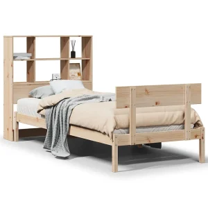 Bed met boekenkast zonder matras massief grenenhout 90×200 cm Bed met boekenkast zonder matras massief grenenhout 90×200 cm