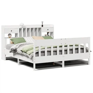 Bedframe zonder matras massief grenenhout wit 180×200 cm Bedframe zonder matras massief grenenhout wit 180×200 cm