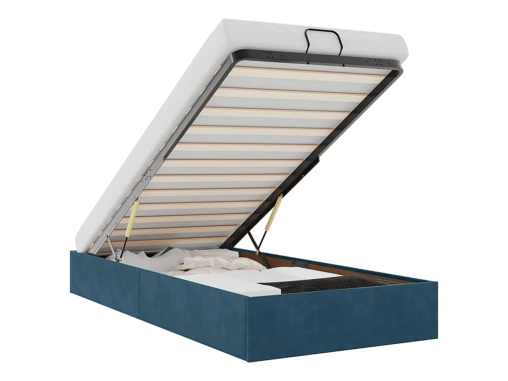 Bedframe zonder matras 90x200 cm fluweel donkerblauw