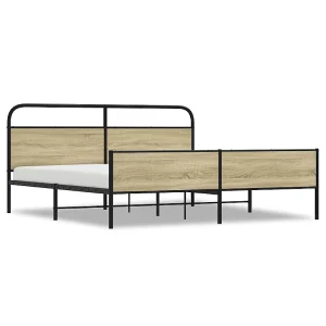 Bedframe zonder matras metaal sonoma eikenkleurig 183×213 cm Bedframe zonder matras metaal sonoma eikenkleurig 183×213 cm