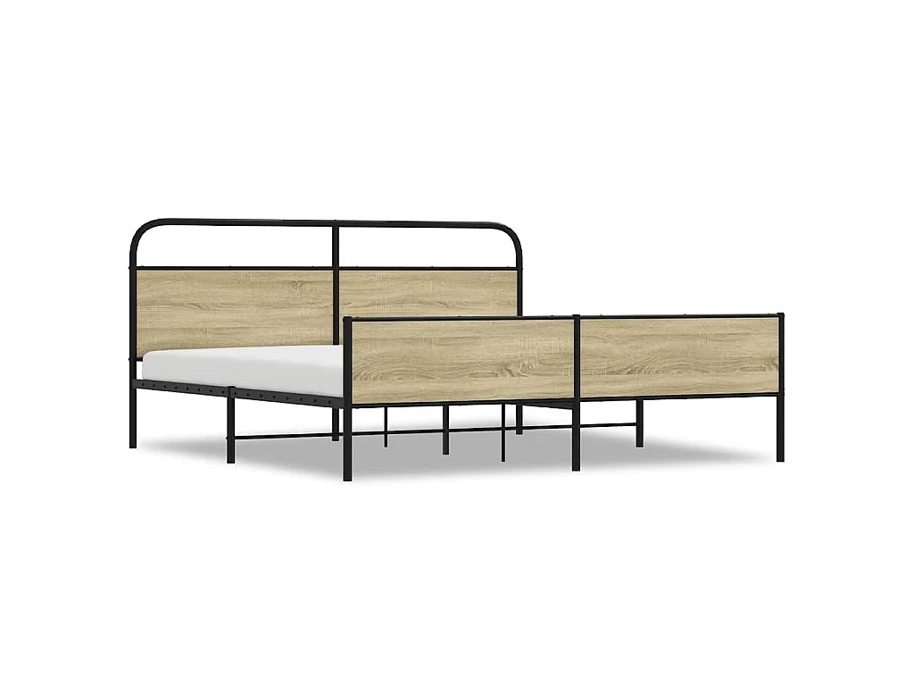Bedframe zonder matras metaal sonoma eikenkleurig 183x213 cm