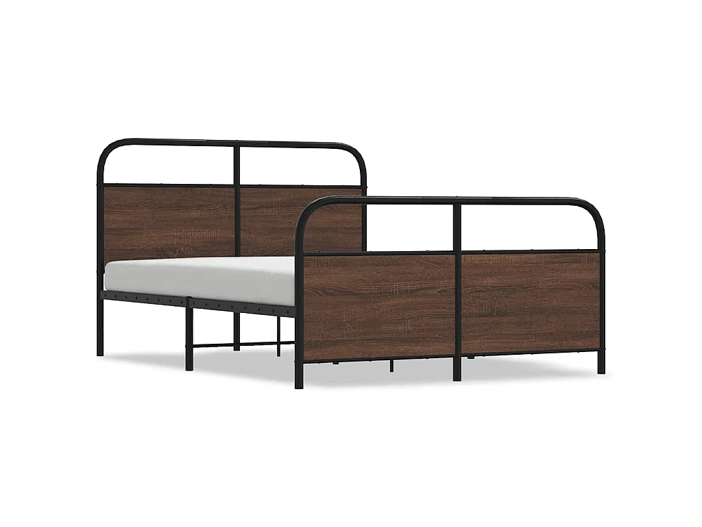 Bedframe zonder matras metaal bruin eikenkleurig 140x190 cm