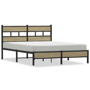Bedframe zonder matras hout sonoma eikenkleurig 140×200 cm Bedframe zonder matras hout sonoma eikenkleurig 140×200 cm