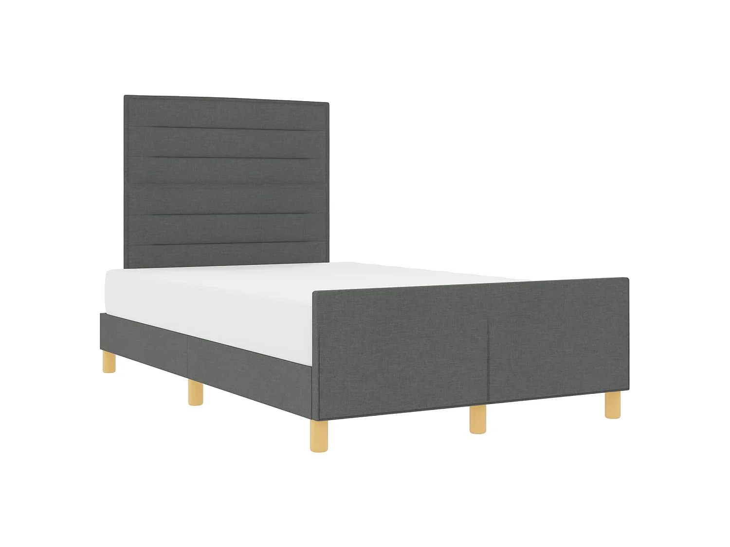 Bedframe met hoofdeinde Donkergrijs 120 x 190 cm Stof